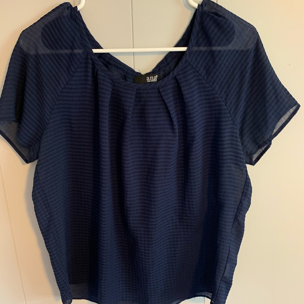 Navy blue flowy blouse